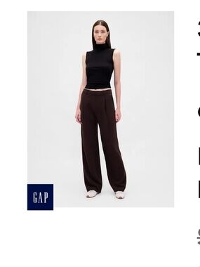 GAP Women’s Low Rise 365 Wide-Leg Pants in Dark Brown
